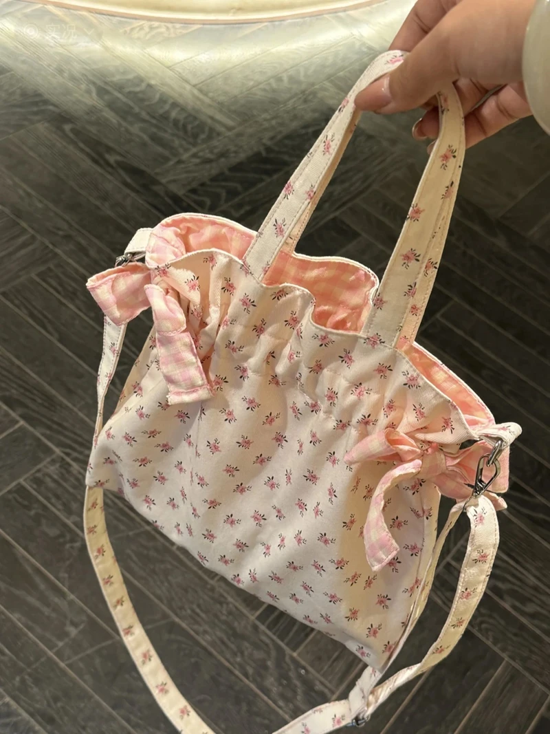 الحلو القوس الأزهار حقيبة يد فتاة واحدة الكتف حقيبة كروسبودي المنظم حقيبة الهاتف السفر حقيبة تسوق