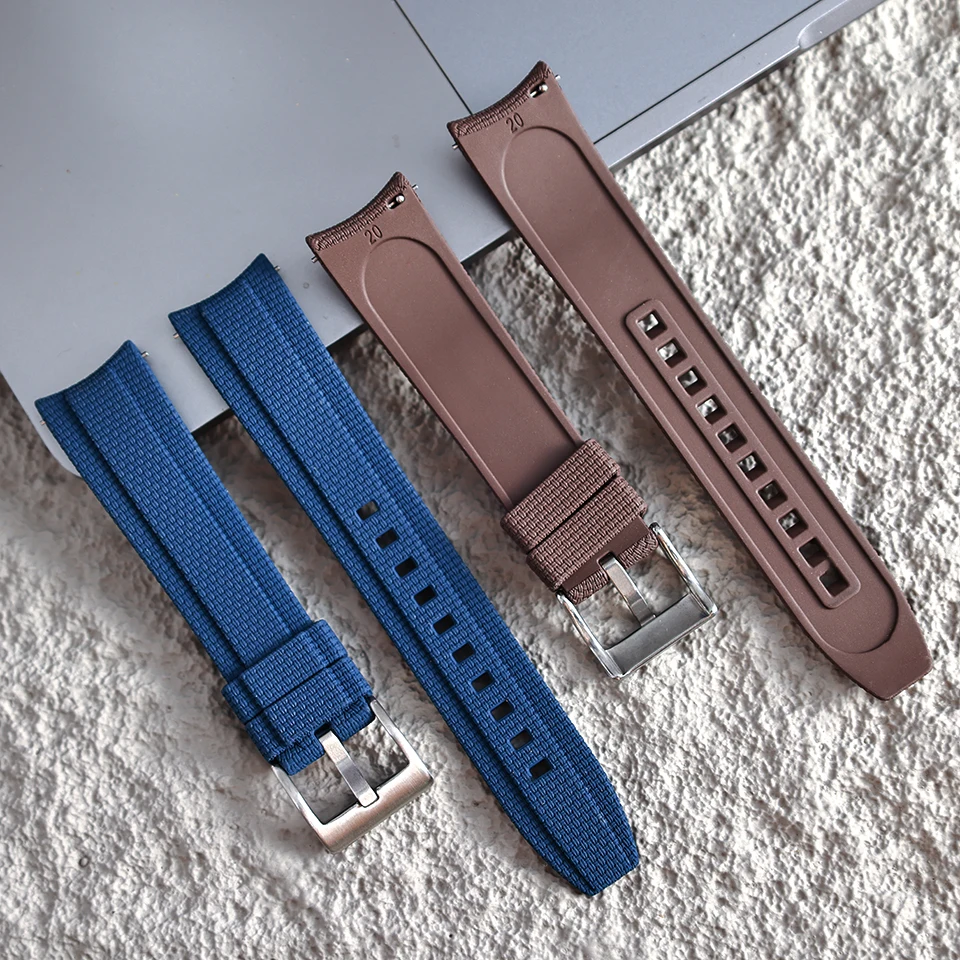 Neues Design, gebogenes Ende, Gummi-Uhrenarmband, 20mm 21mm 22mm, FKM-Uhrenarmband, Sport-Armband für Herren, für Rolex, Seiko, Omega, Tissot – Detail 8
