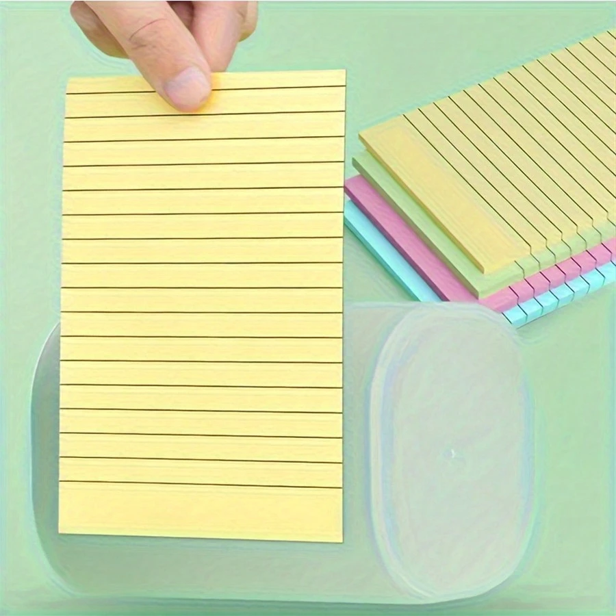 Flash sale  Colorful Horizontal Line Sticky Notes, Portable, Convenient For Students And Office Workers, Back To School, School