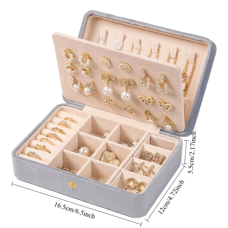 New Light Luxury Portable Jewelry Storage Box Suitable for Earrings Necklace Ring Storage Gifts Valentine's Day Gifts