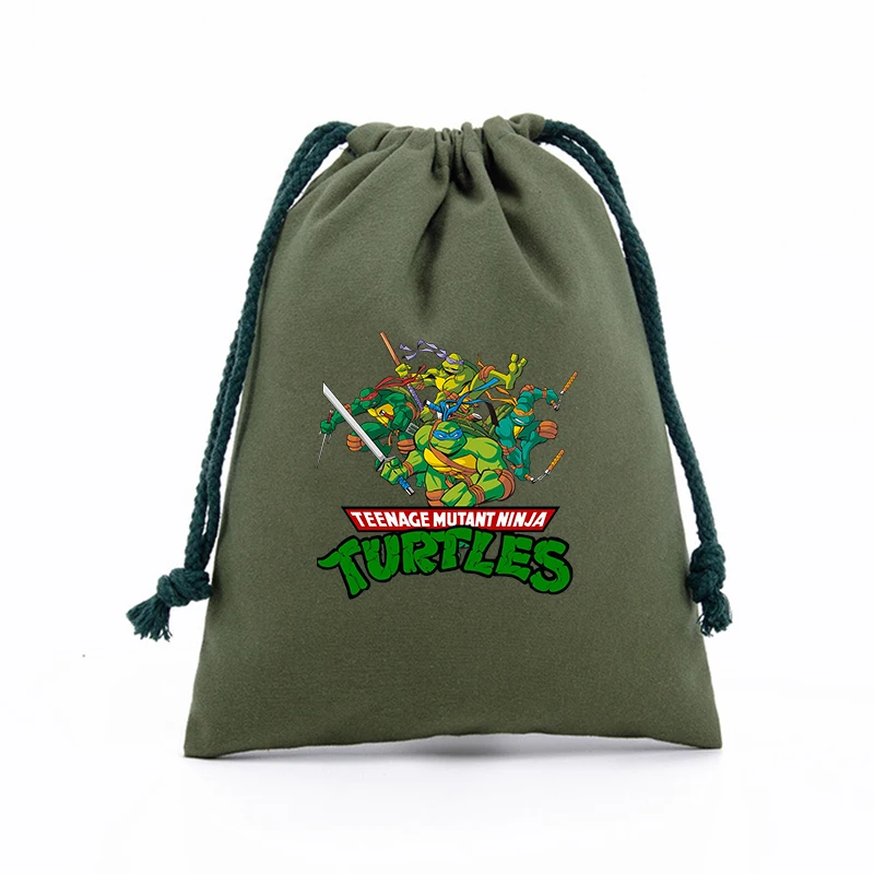 Teenage Mutant Ninja Turtles Drawstring Bag Anime Merch Boy Girls Candy Jewelry Pouch Cute Dustproof Makeup Packing Bags Gift