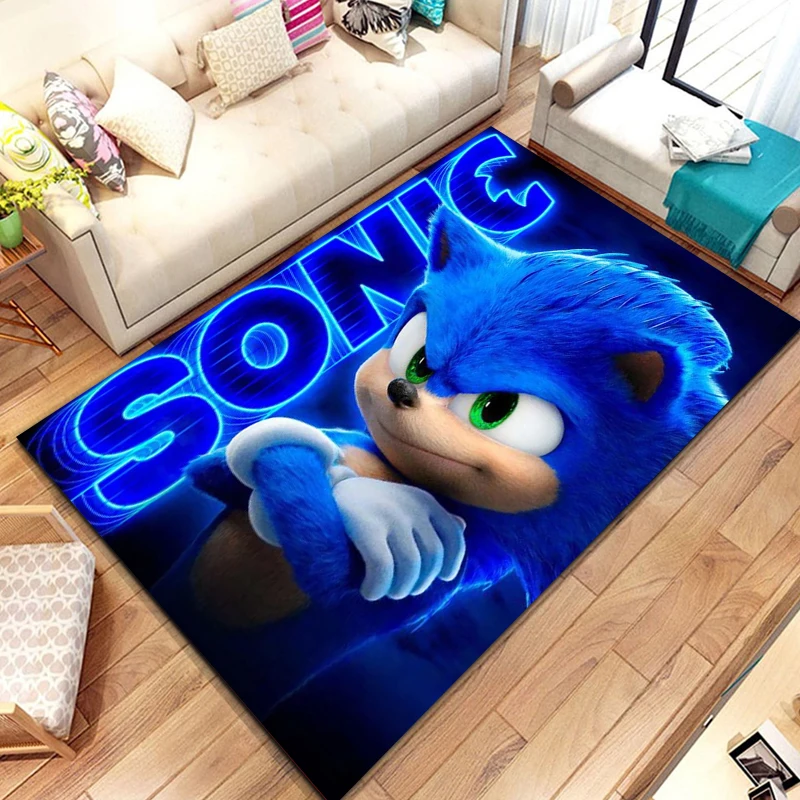 

Fashion Print Anime SS-Sonic-C Large Area Rug Carpets for Home Living Room Children Bedroom Sofa Non-slip Kids Doormat Decor Mat