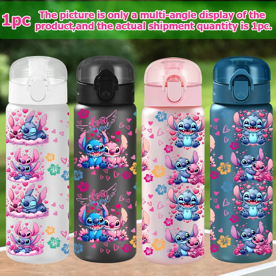 1Pc Disney, Stitch, Angel Gedrukt 23-32oz Multi-plastic Waterfles Draagbare Sport Water Cup Verjaardagscadeau