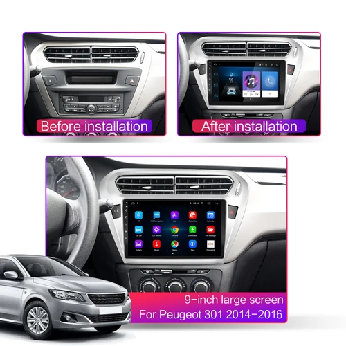 Imagen 2 del producto 8G + 128G para Peugeot 301 Citroen Elysee 2013 - 2018 Radio de coche CarPlay Android navegación GPS automática No 2 din 2din DVD