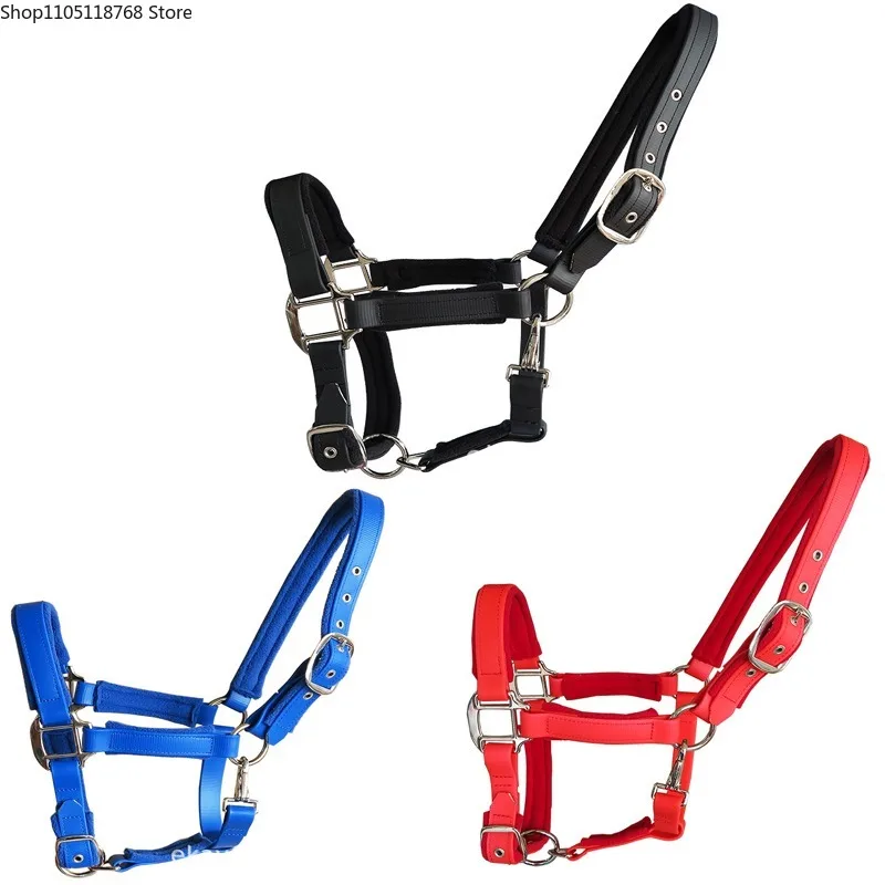 Soft Padded Horse Halter Bridle PVC Headstall Head Collar Horse Riding Accessories Ergonomic Comfortable Halters