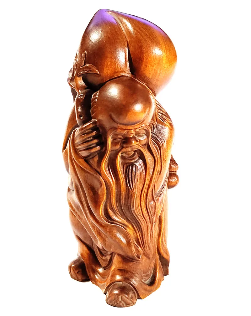 

Y9214 - 8.5*3.7 * 3.5 CM Hand Carved Boxwood Carving : God of Longevity