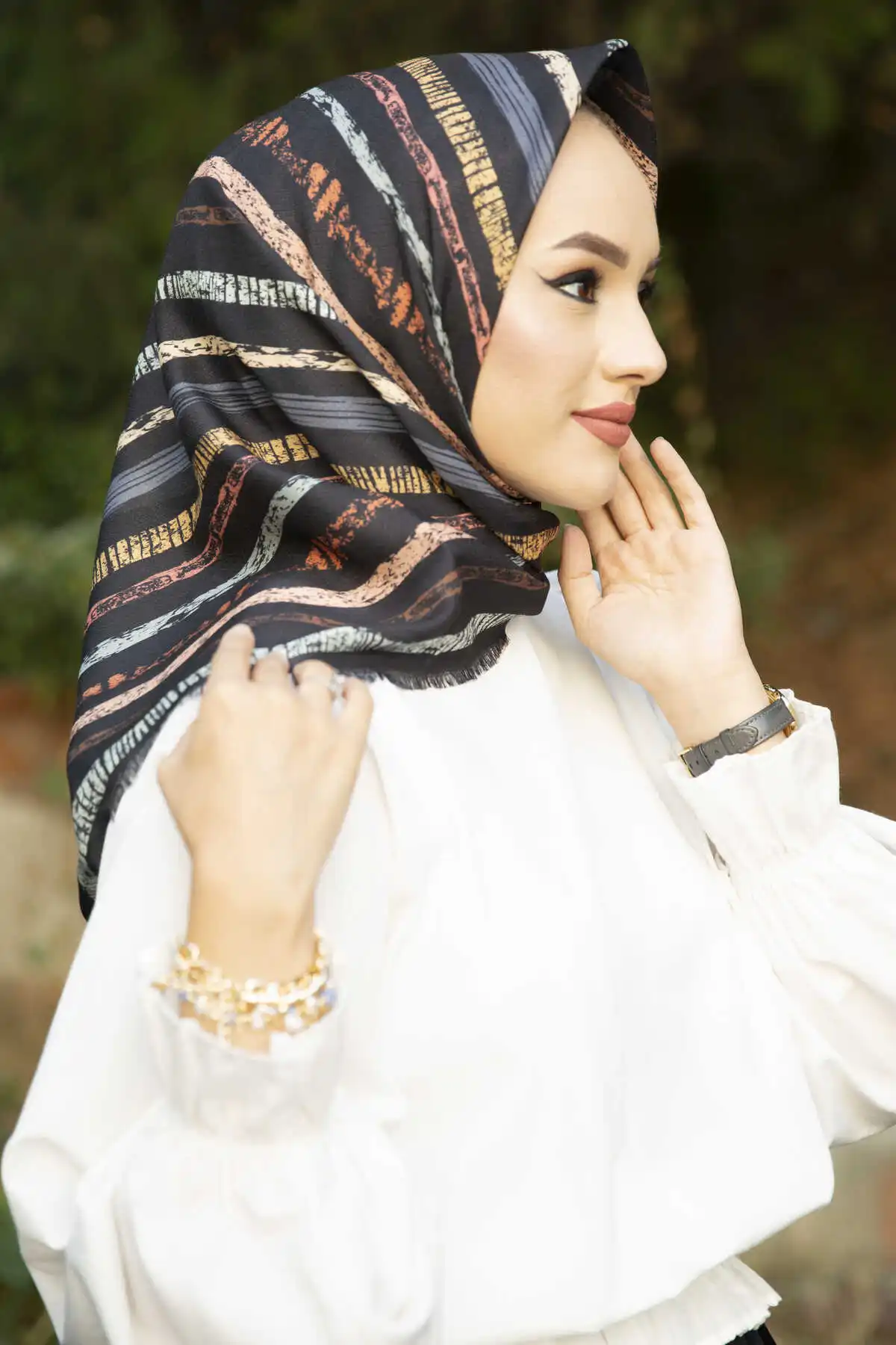 Cotton Printed Scarf E- -Winter Autumn 2021 Muslim Women Hijab headscarf Islamic Turkey