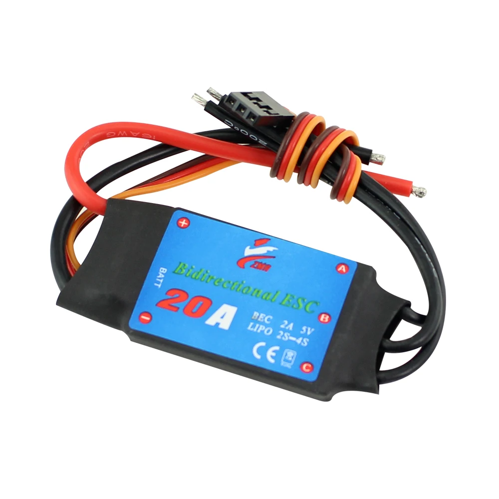 Bidireccional 2-6S ZMR sin escobillas ESC 5V UBEC para coche RC/barcos/prozador submarino