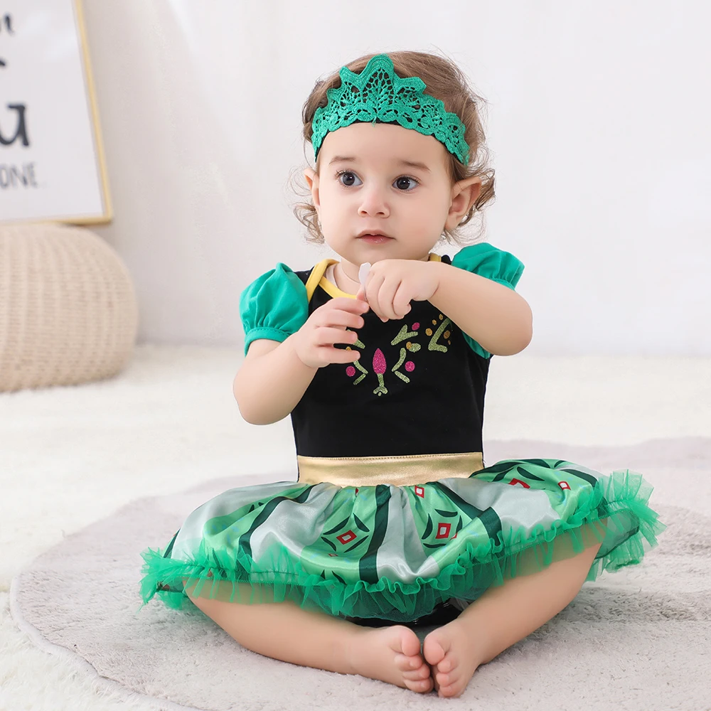 

Umorden Fairy Tales Princess Anna Costume for Baby Girls Romper Tutu Dress With Headband 3-18M
