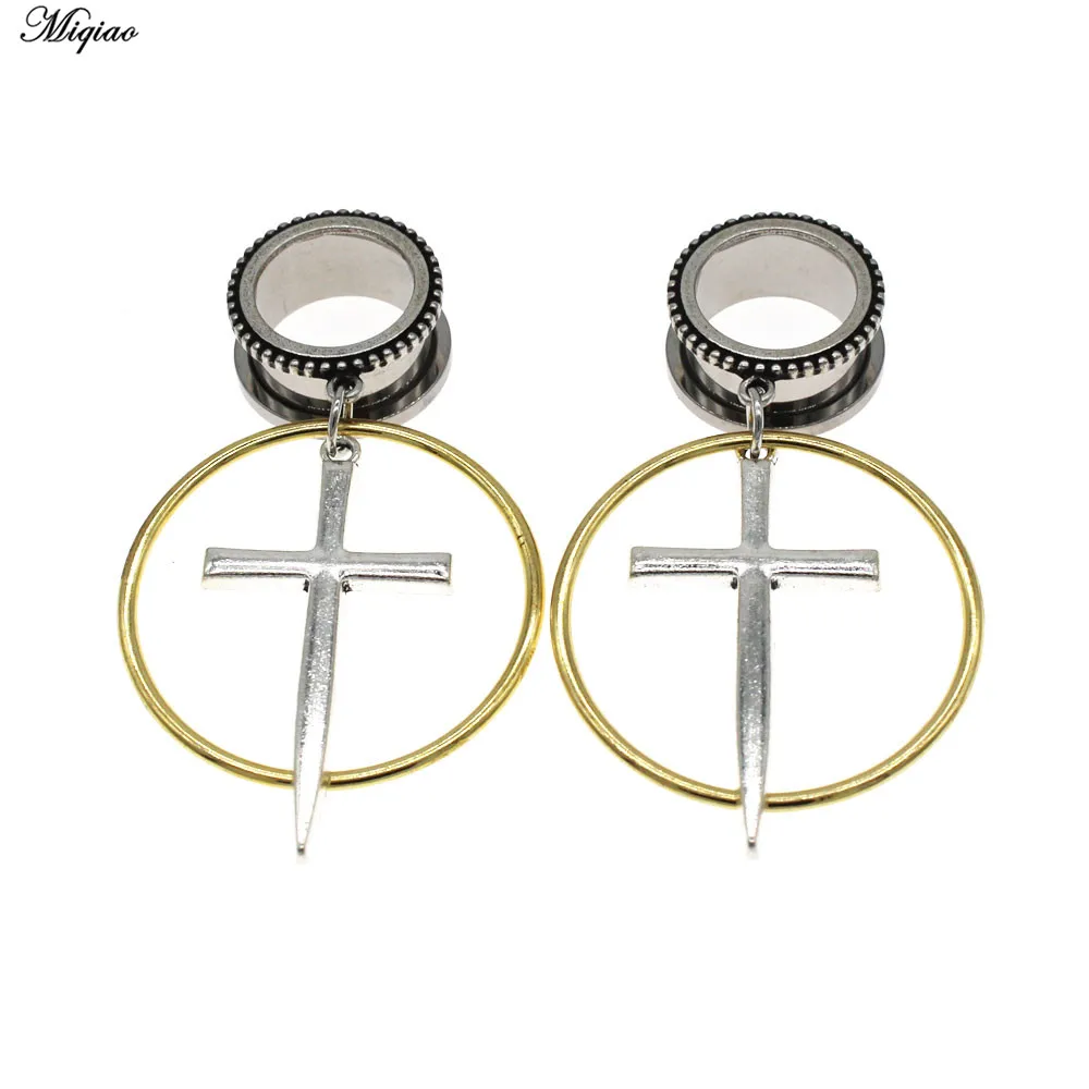 Miqiao Purple Stone Stainless Steel Screw Ear Plug Tunnel Stretcher Flesh Gauge Expander 6-25mm for Men Women Earrings Jewelry