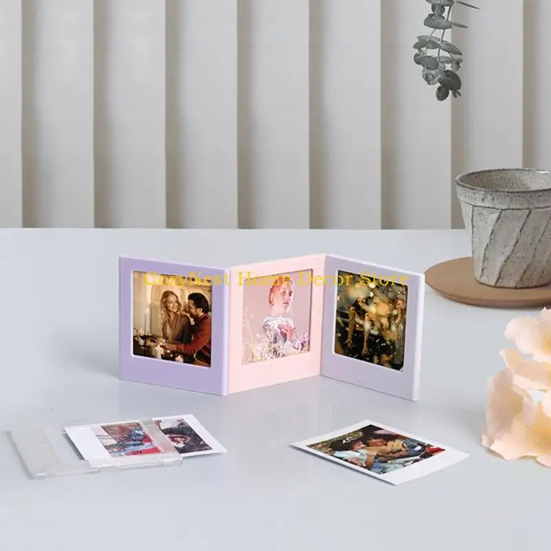 92MF Interchangeable Magnetic Photo Frame Small Instants Picture Holder Creative Refrigerator Wall Decors Easy Assembly