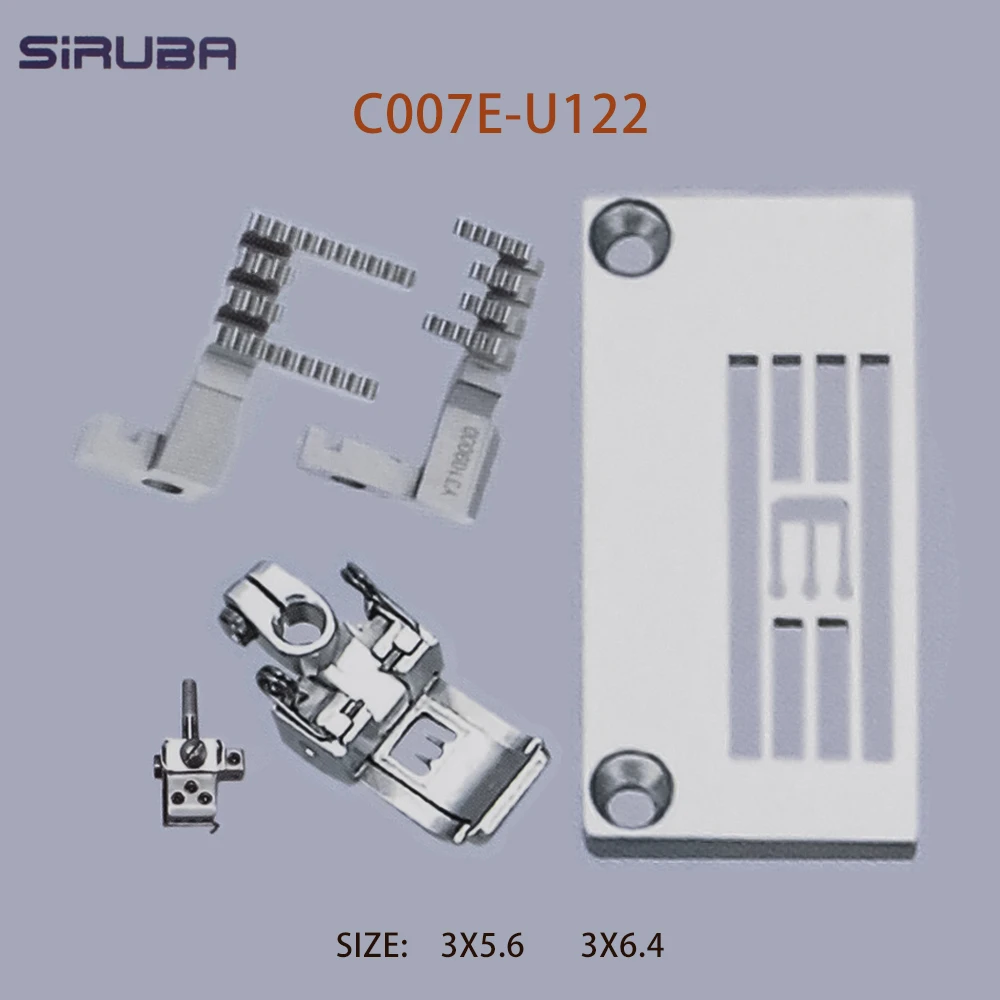 Siruba Overlock Sewing Machine Gauge Set C007E-U122 Needle Plate E3826P  Presser Foot P0216 ThreeNeedle fiveLines Gauge Set