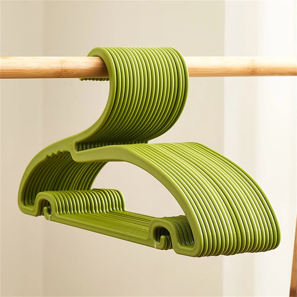 10pcs Clothes Hanger Japanese-Style Gooseneck Hanger Seamless Drying Holder Drying Rack Clothes Hanger Space Saving Plastic Rack