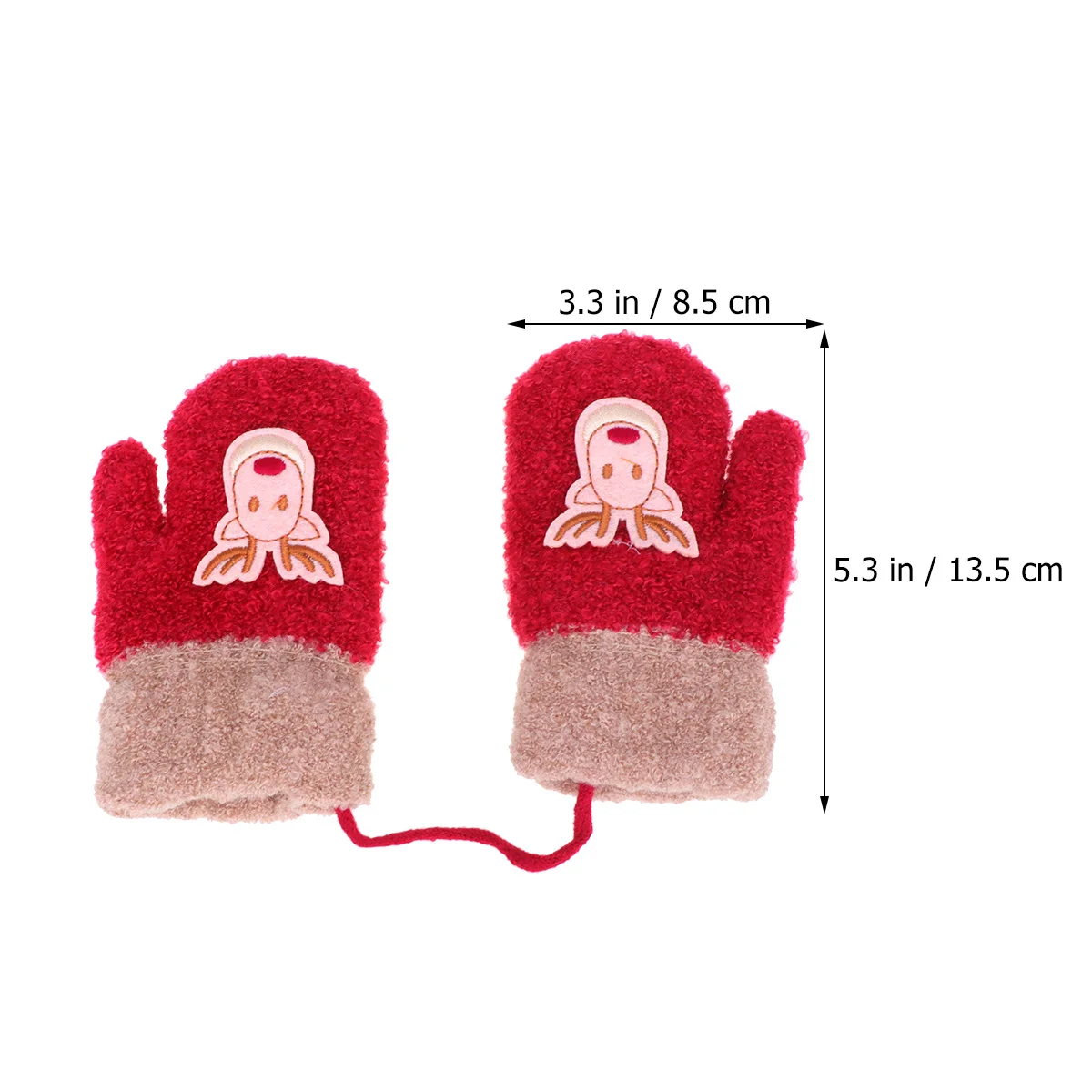 1 Para Świątecznych Rękawiczek z Motywem Łosia, Czerwone Ciepłe Zimowe Mitki, Pełne Pokrycie Ochrona Dłoni dla Dziewczynek i Dzieci, Świąteczne Mitki