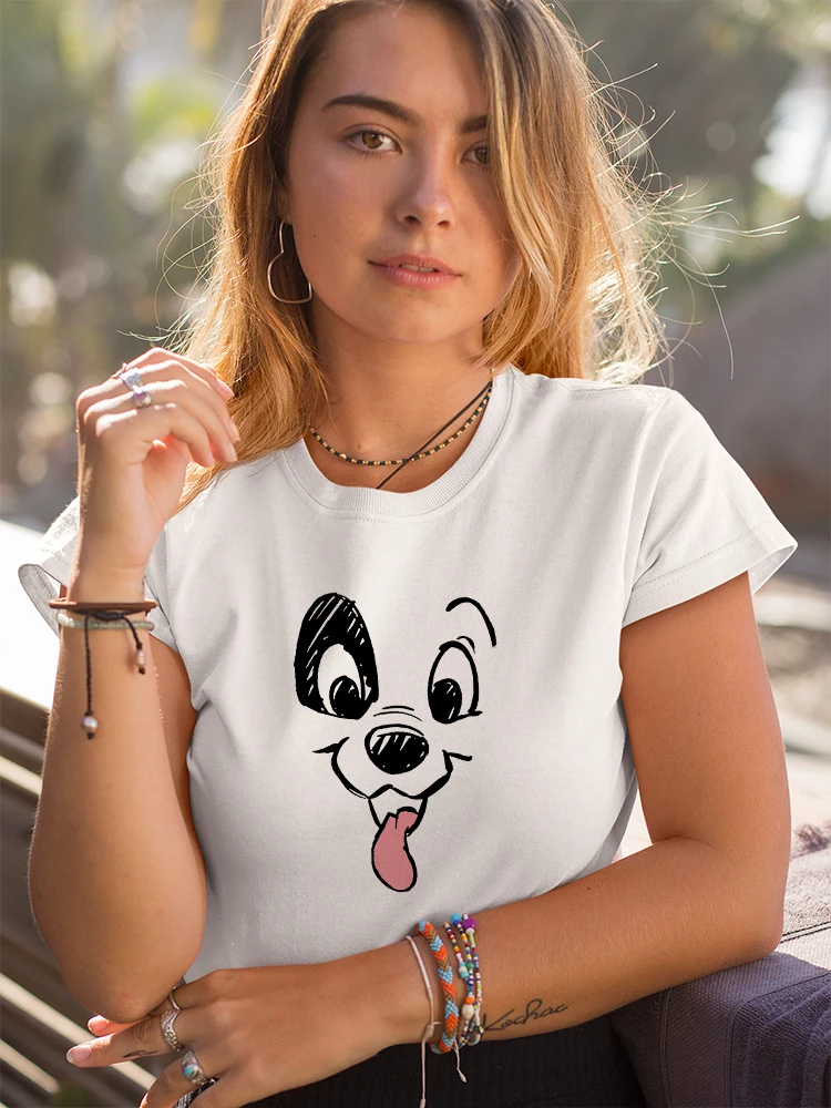 Disney Women\'s T-shirt Kawaii T Shirt Y2k Women Streetwear Harajuku Short Sleeve Tshirt Women Crop Top Dalmatians Cute Tee Shirt