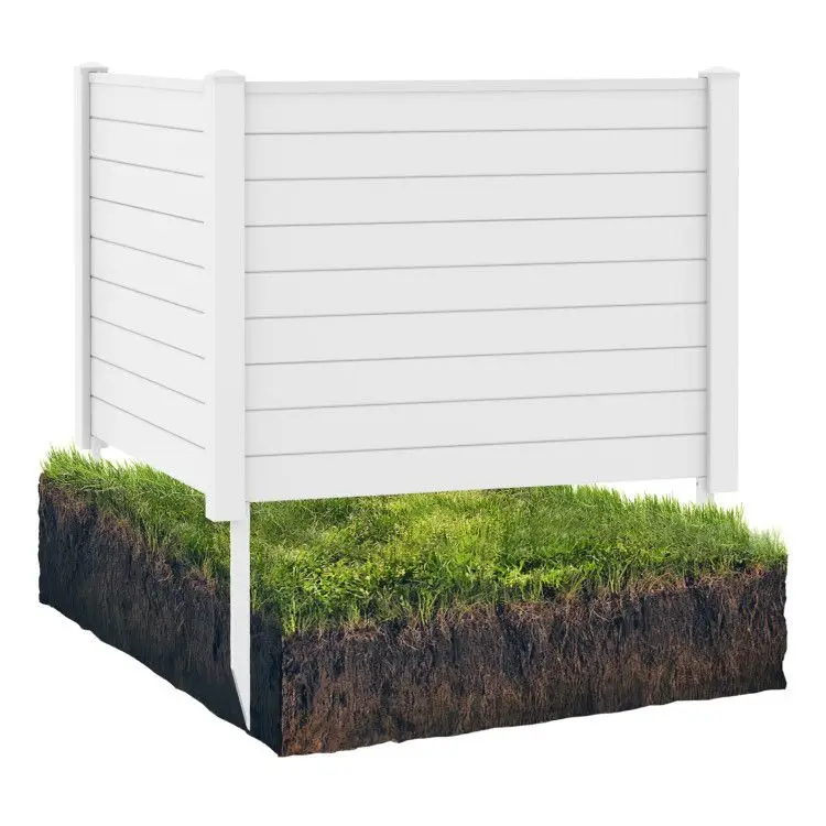 

Outdoor PVC Air Conditioner Fence with 20 Inch Long Stakes