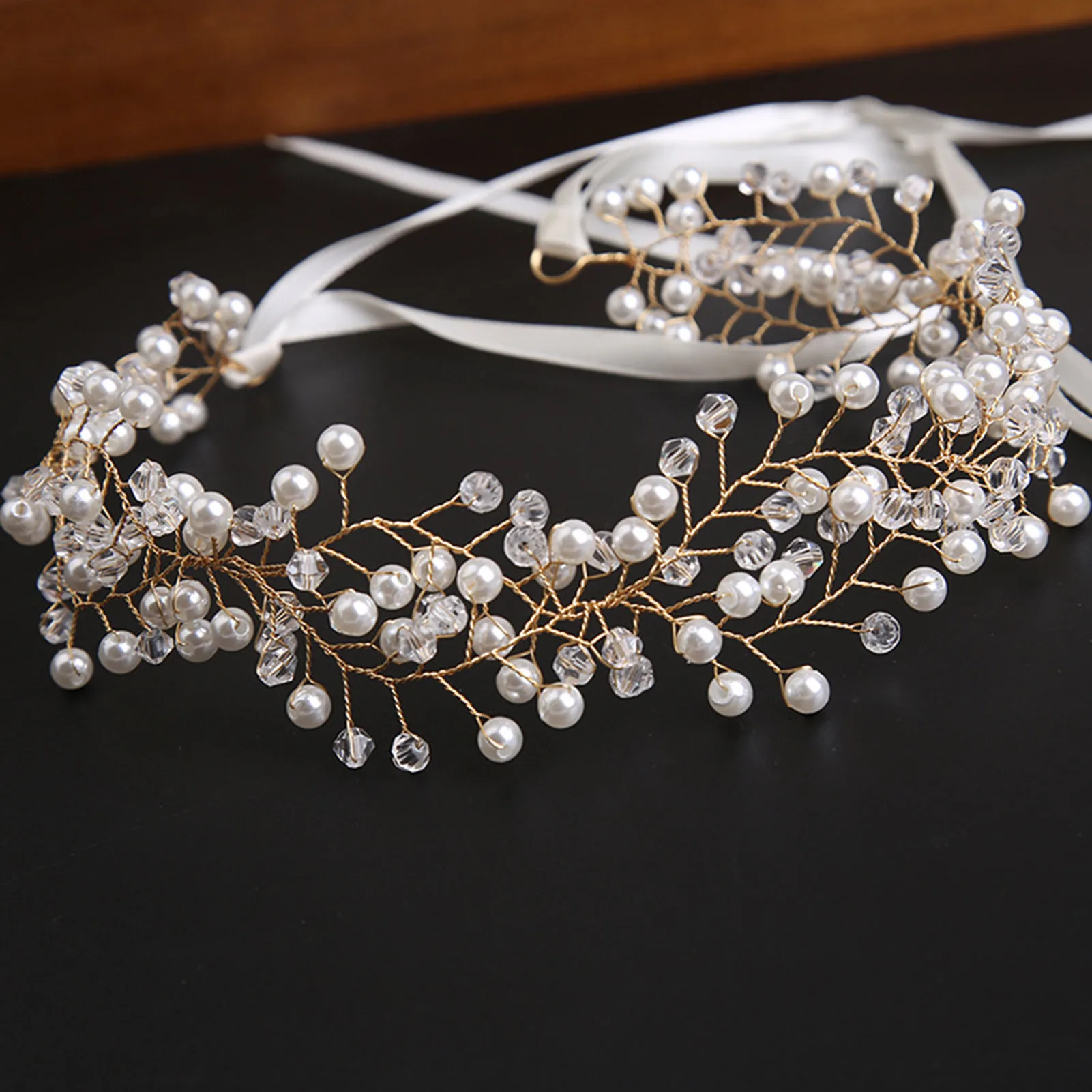 

Pearl Hairband Bridal Hair Jewelry Fashion Crystal Headbands Wedding Hair Accessories Charming Girls Prom Crown Trendy Headpiece