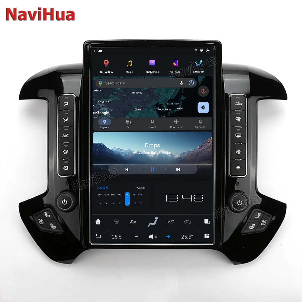 Car Multimedia Player Carplay Android 13 GPS Navigation 4G WiFi Stereo Screen Car Radio For Chevroler silverado GMC-SIERRA 14-18