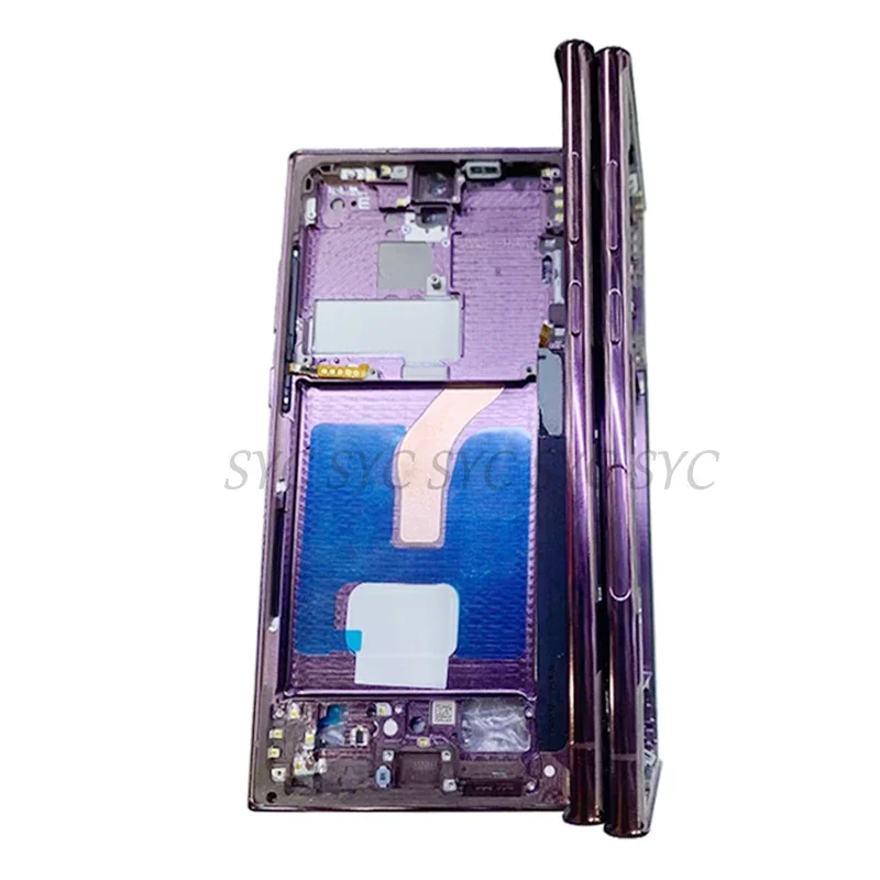 Middle Frame Housing LCD Bezel Plate For Samsung S22 Ultra 5G S908 S908B S908U Phone Metal LCD Frame Repair Parts