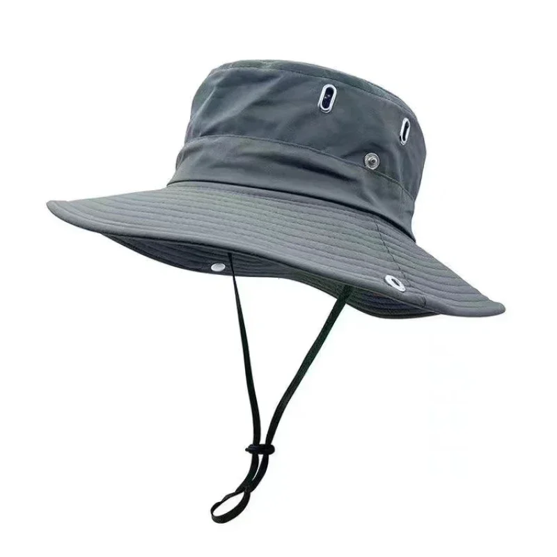 Summer Bucket Hat for Men Fisherman Cap Fishing Outdoor Sunshade Big Brim Sunscreen Riding Hiking Suncreen Sunhat