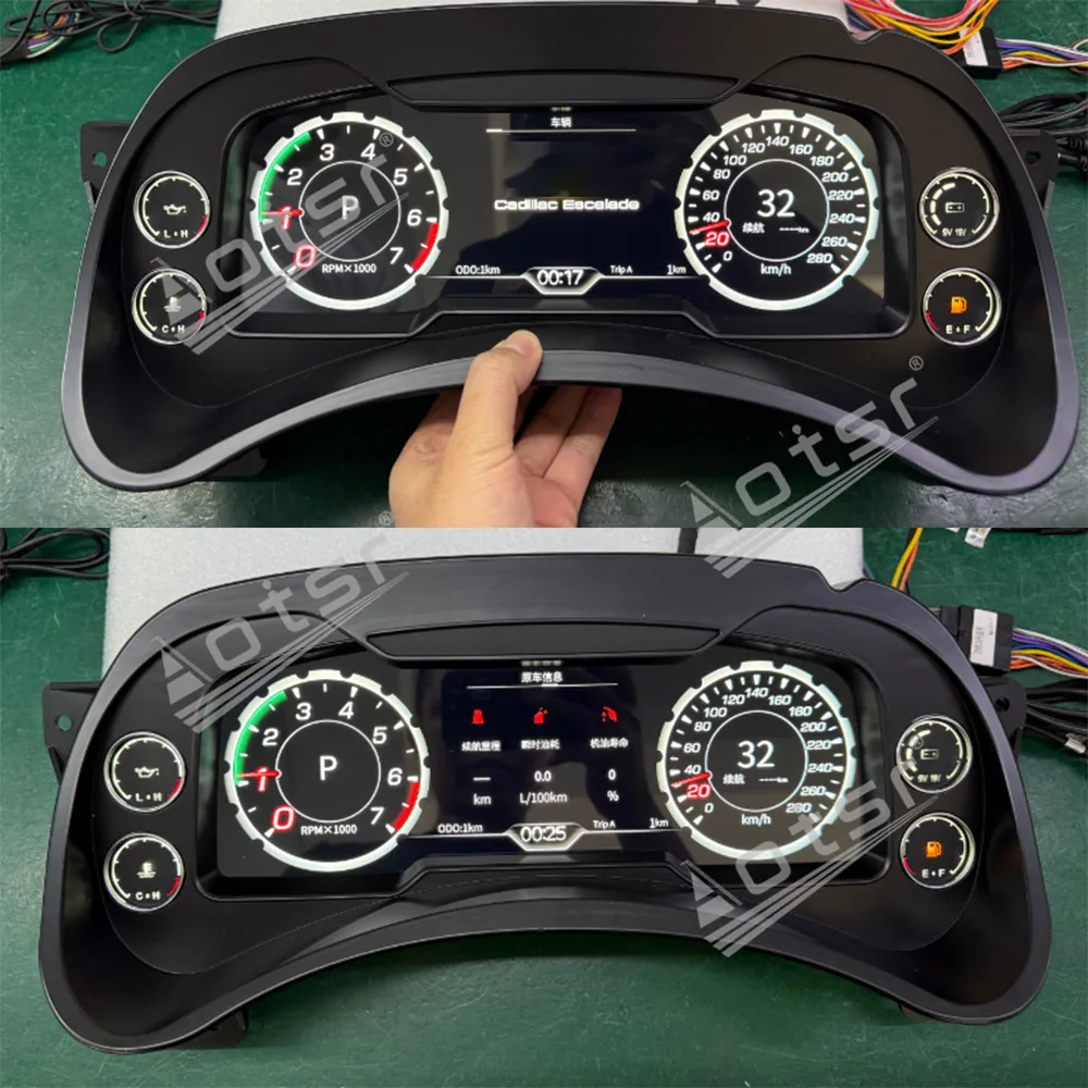 

Digital Cluster For Cadillac Escalade/Chevrolet Tahoe/GMC Yukon 2001-2007 LCD Dashboard Cockpit Instrument Speedometer Screen