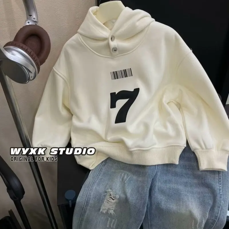 Children HoodiesKorean Fashion Pullover Sweatshirt Girls Boy Kids Casual Clothes Tops 2 3 4 5 6 7 8 T 2024 New