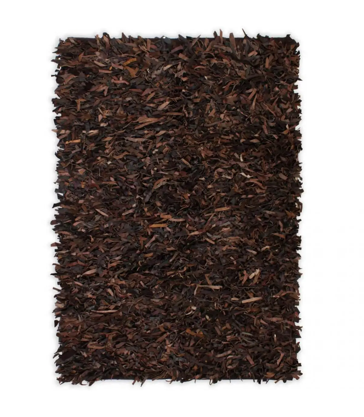 80x160 cm Brown genuine leather shaggy rugs