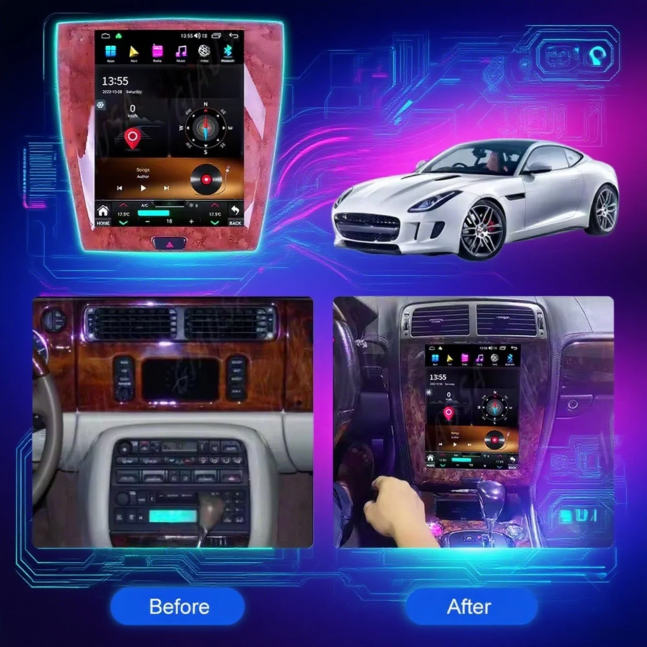 

Car GPS Navigation Radio For Jaguar XK XKR XKR-S 2006-2013 Android 14 Multimedia Player DSP Stereo Wireless Carplay Head unit