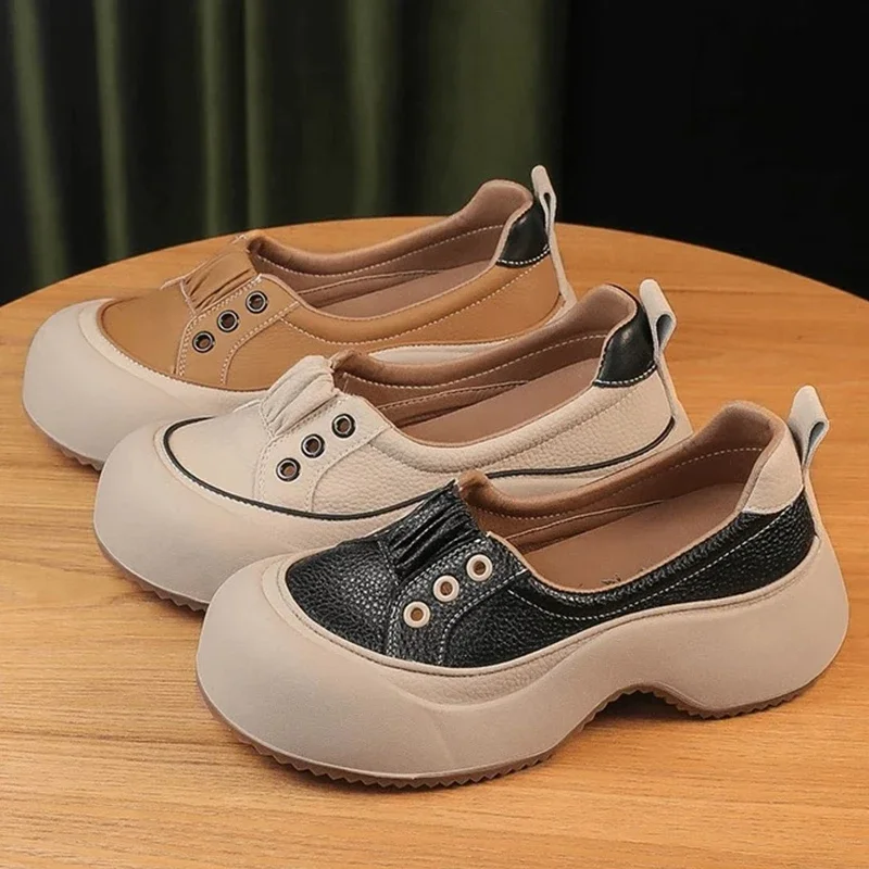 Sapatos de lona elástico para mulheres, salto liso, slicon, todos os jogos, meninas, tênis branco, primavera, outono