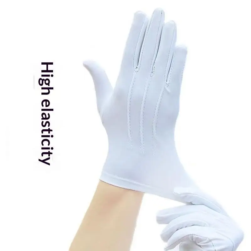 Modische Spandex-Elastizitätshandschuhe, Kurze Handschuhe für Partys, Abschlussbälle, Etikette, Aufführungen, Schmuckinspektion und Arbeit – Detail 11