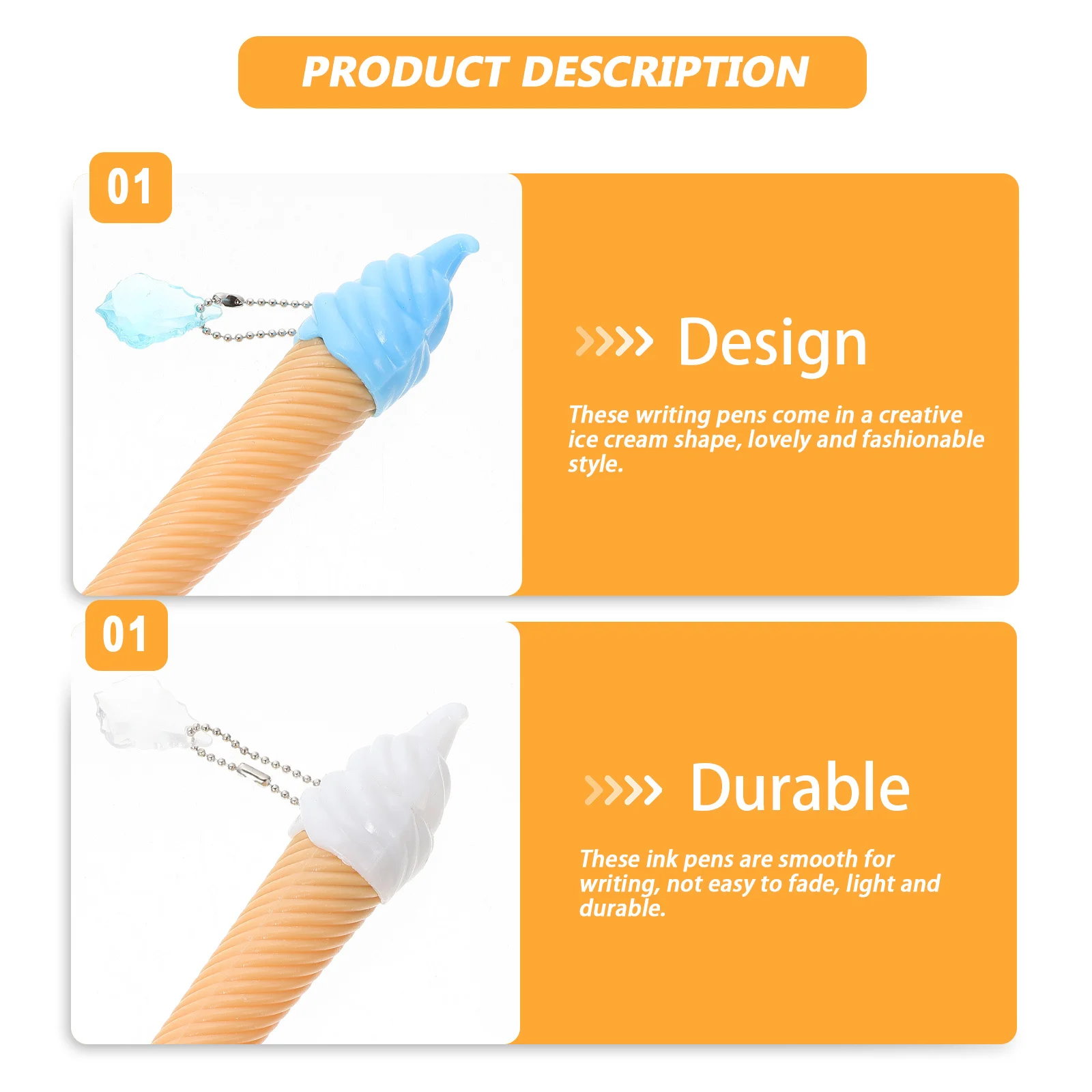 

12Pcs Ice Cream Pendant Roller Pens Supplies for School Journaling Kawaii Pens Gel Pen Roller Pen School Prize