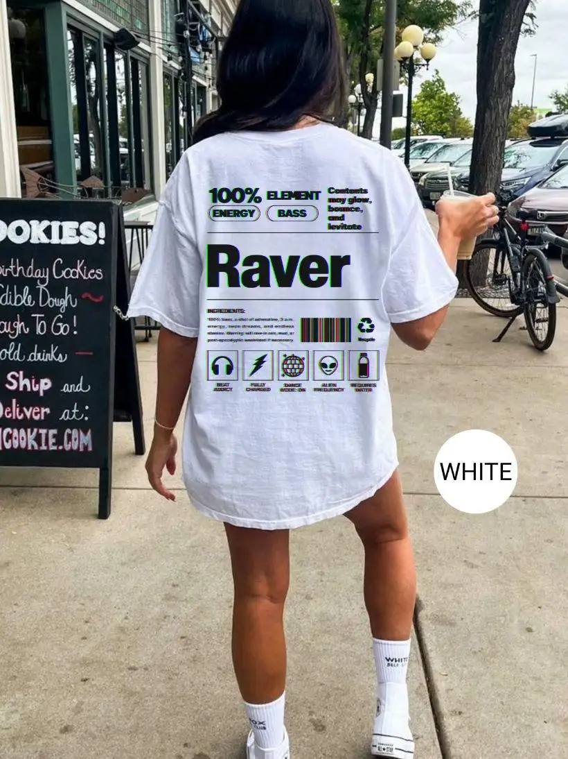Funny Raver Shirt, Festival Tee, EDM T-shirt, Neon Party Top, Music Festival Clothing, EDM Glitch Effect, Funny Rave Shirt