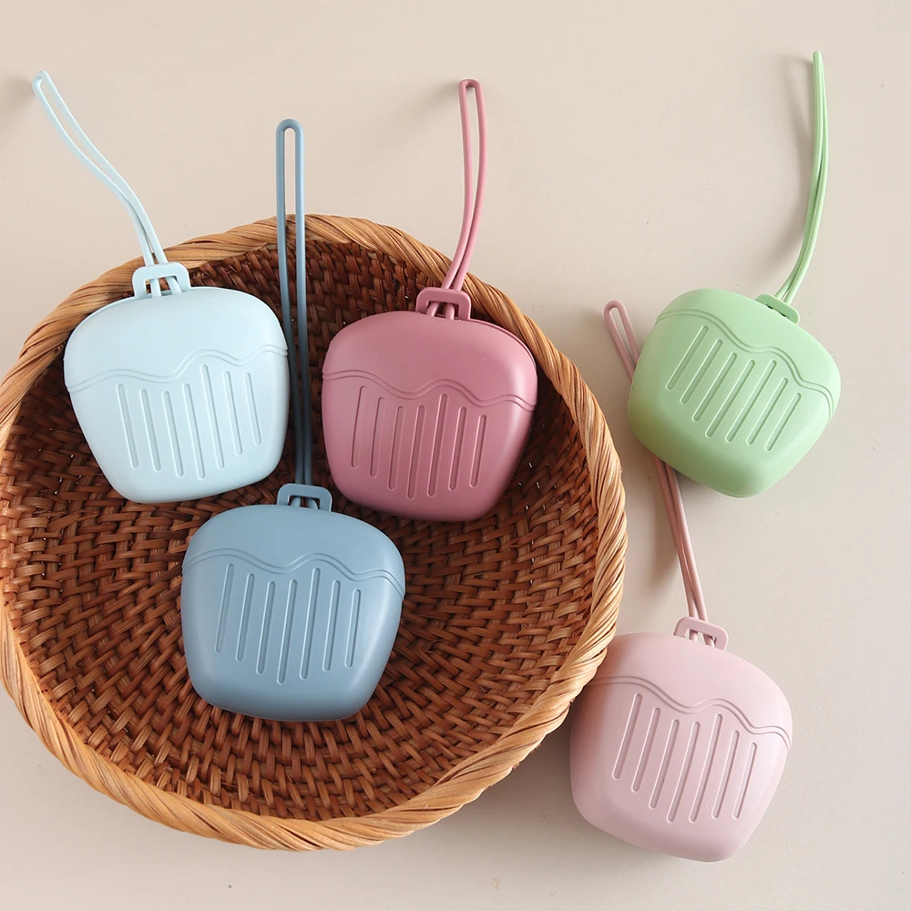 

2025 new thick ice cream Shape Baby Pacifier Case Holder Silicone Nipple Cover for infant