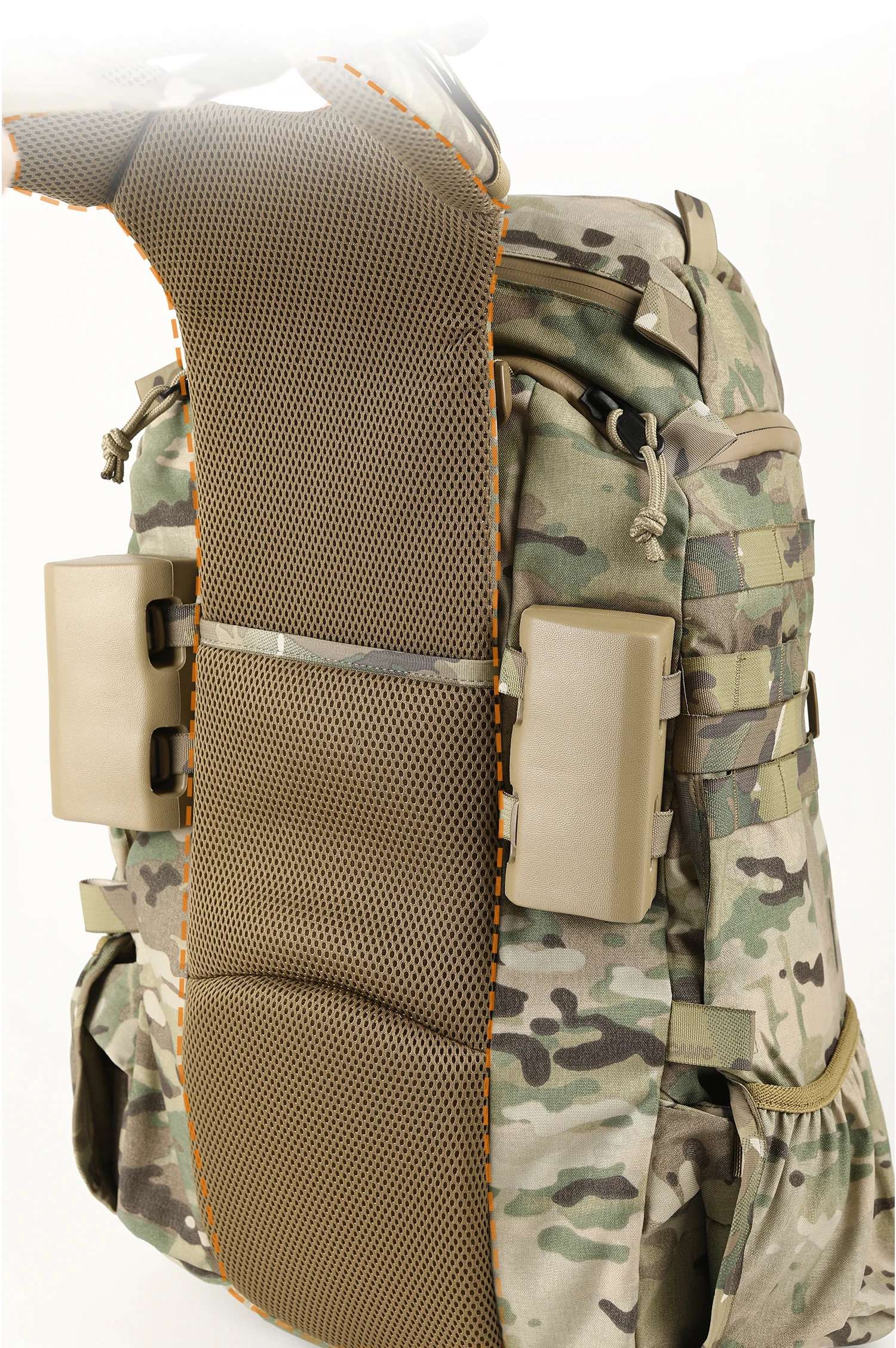 34L 500D Cordura Taktischer Rucksack, Funktioneller Pendler-Reise-Outdoor-Bergsteiger-Wanderrucksack, Molle EDC Pack – Detail 9