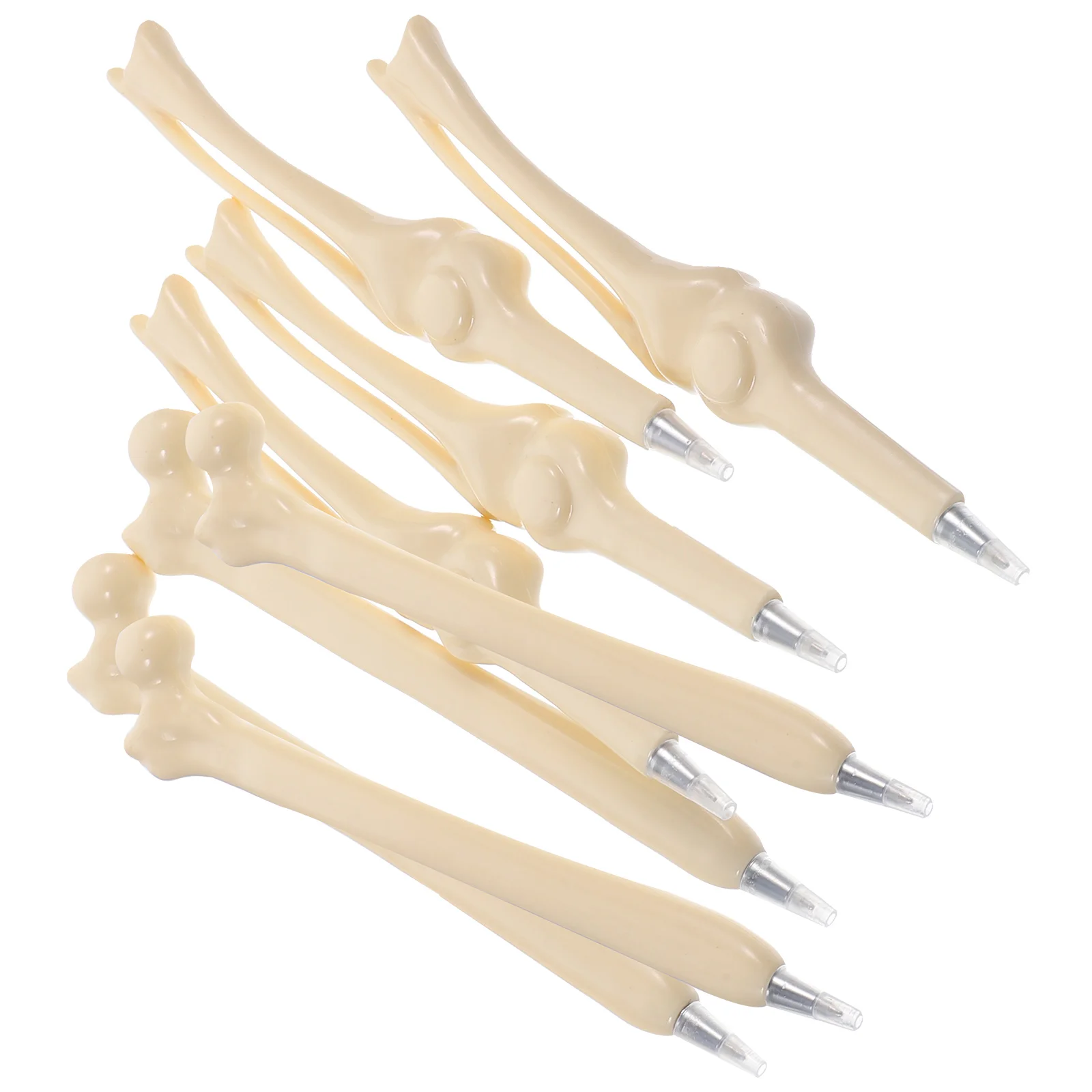 

8pcs Bone Design Ballpoint Lifelike Bone-Shaped Smooth Writing Pens For Students Office Supplies Portable Festival
