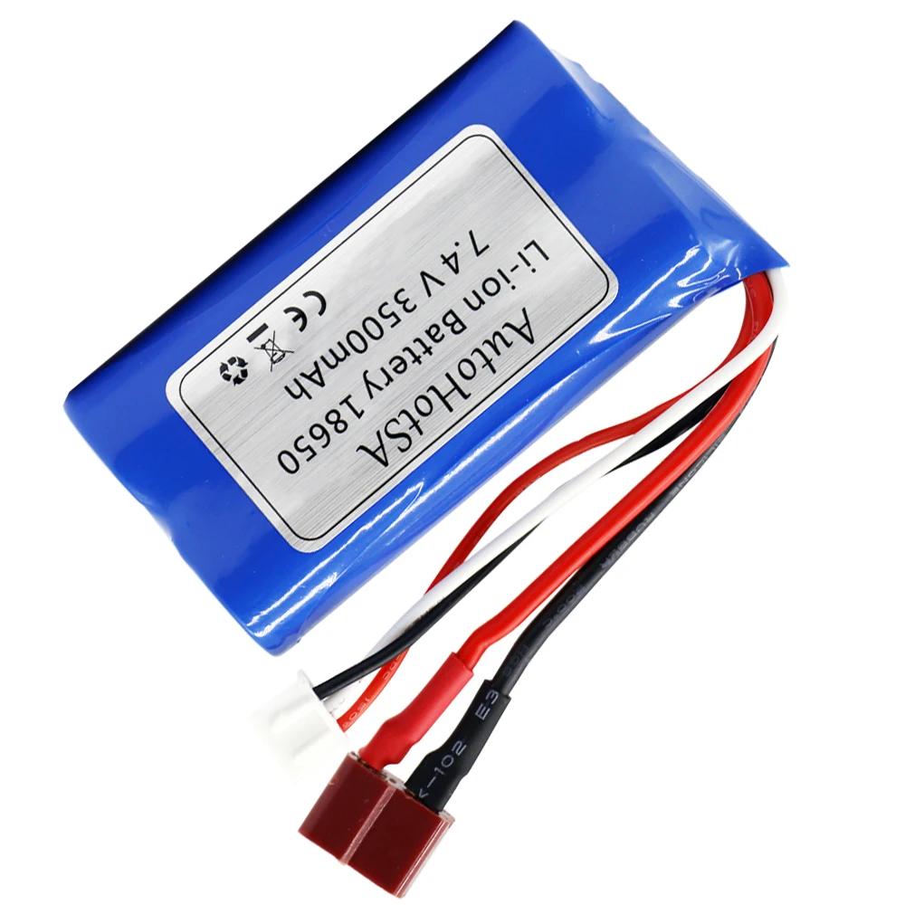 Mise à niveau 7.4V 3500mAh 2S Eddie ion batterie T prise et chargeur pour SCY-16101PRO SCY-16102PRO SCY-16103PRO SCY-16201PRO R/C pièces de voiture