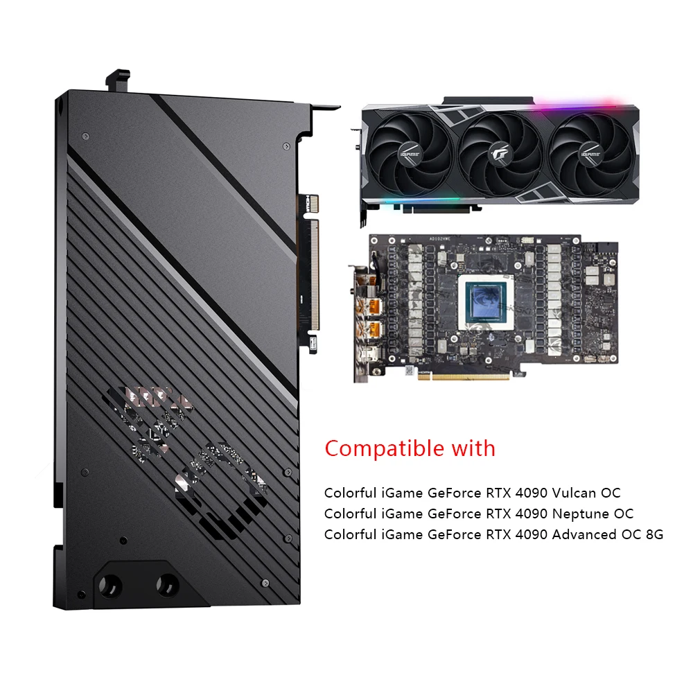 Granzon GPU Block for Colorful iGame RTX 4090 Vulcan OC Video Card Water Cooling / Full Cover / Copper Radiator GBN-IG4090VXOC