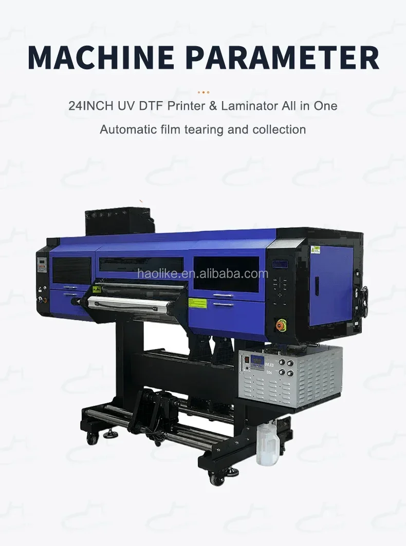 24inch UV DTF Fast Printing Machine With Laminator Roll to Roll for Cup wraps Tumbler Transfer UV DTF Printer i1600 i3200 Heads