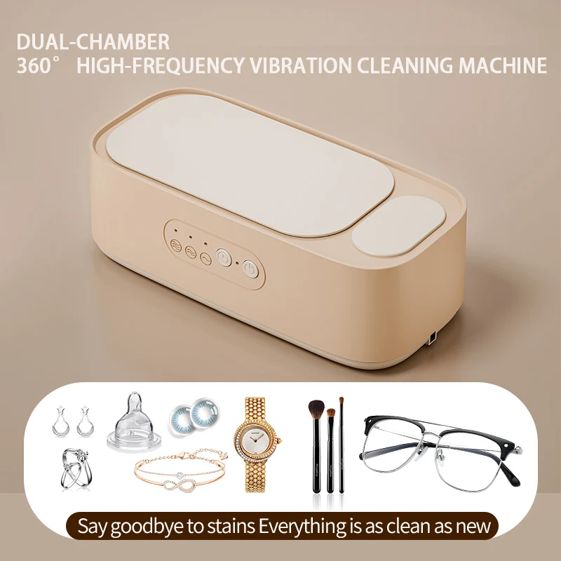Upgrade 48Khz Ultrasonic Cleaner Watch Straps Contact Lenses Glasses Advanced Precision Cleaning Machine