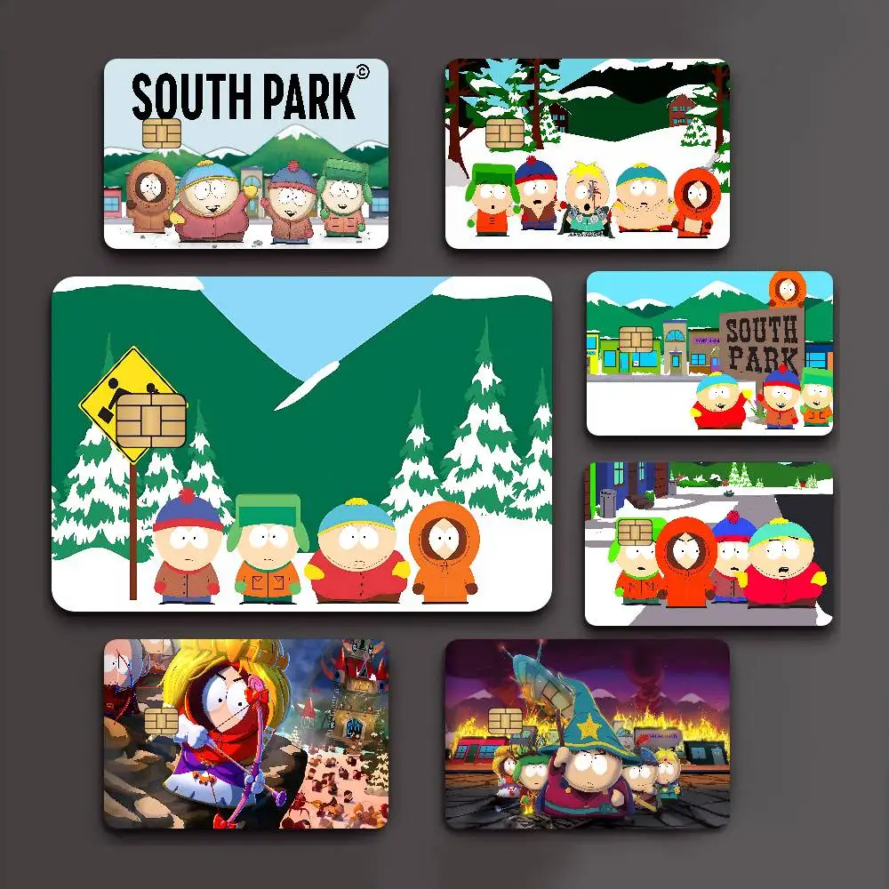 Anime S-South Park Anime Spend or Save Funny Shell On Off Ultra Thin No Fade Sticker Skin Cover Film for Debit Credit Card