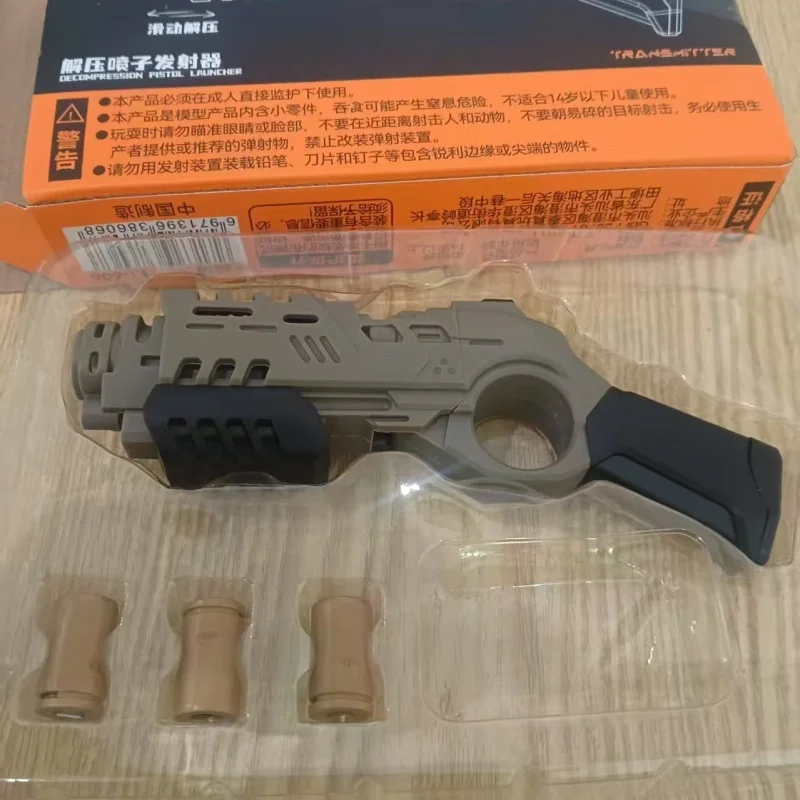 Spray Gun EDC Fired Soft Bullet Pistol Multi Playability Ratchet Flip Decompression Push Slider Fidget Spinner Fingertip Toy - Image 5