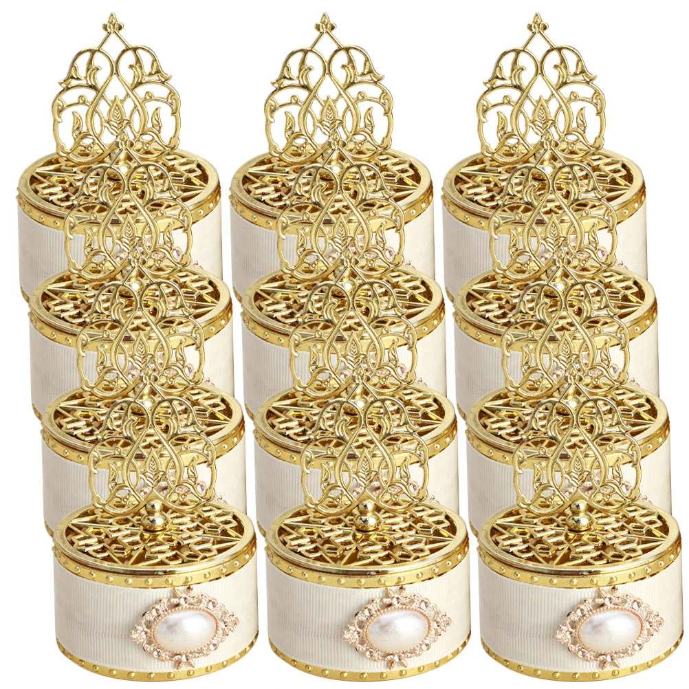 

12 Pcs Candy Elegant European Style Wedding Birthday Party Favor Snacks Packing Plastic Gift Small Treat Containers
