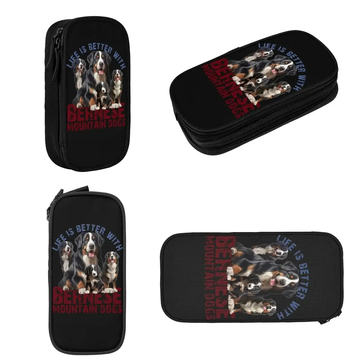 Bernese Mountain Dog Pencil Cases Large Capacity Pen Bags Pen Box Pencil Pouch For Boys Girls Students Stationery School Office