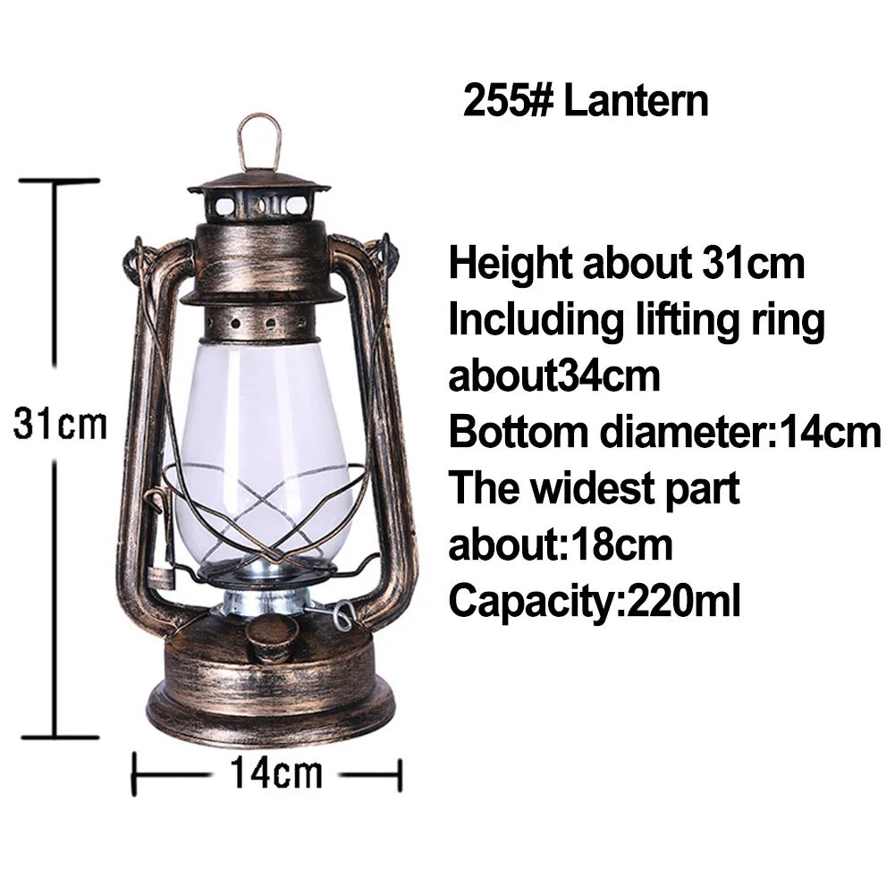 Lámpara de aceite de queroseno Vintage, linterna de 26/31cm, luz de queroseno Retro, tienda de campaña, iluminación de ambiente decorativa, luz de