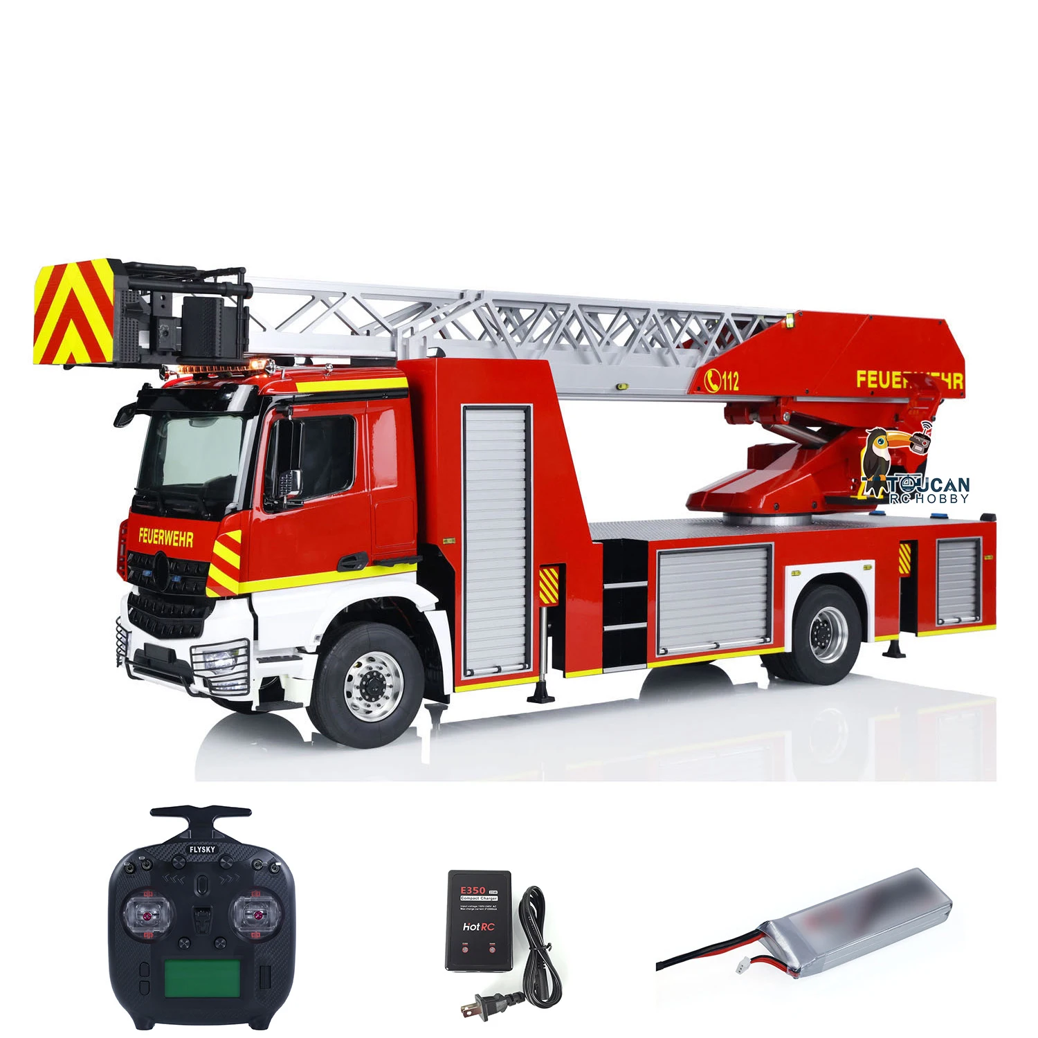 New 1:14 RC Fire Truck Rescue Fire Vehicle TOUCAN Painted Assembled Radio Control Sound Light Car Trucks Model Toys