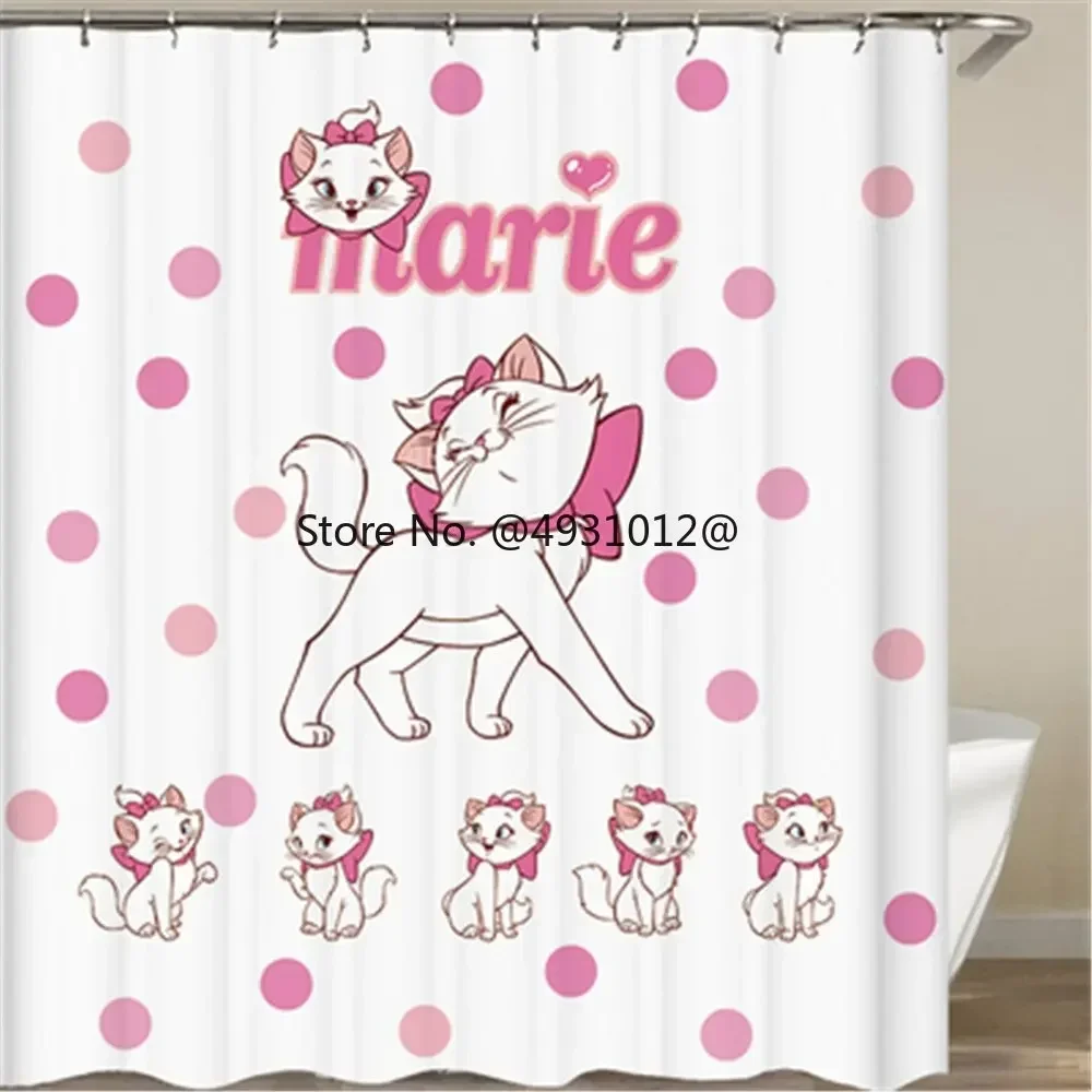 Disney Marie Cat Shower Curtains Cartoon Bathroom Unique Design Custom Bath Curtains Waterproof Boys Girls Kids Gifts