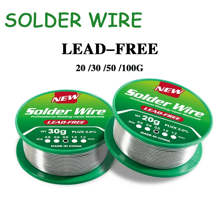 Lead-Free Solder Wire No-clean High Purity Tin Sn99.3Cu0.7 Melting Point 227 Degrees for Electronic Repair 20/30/50g Options