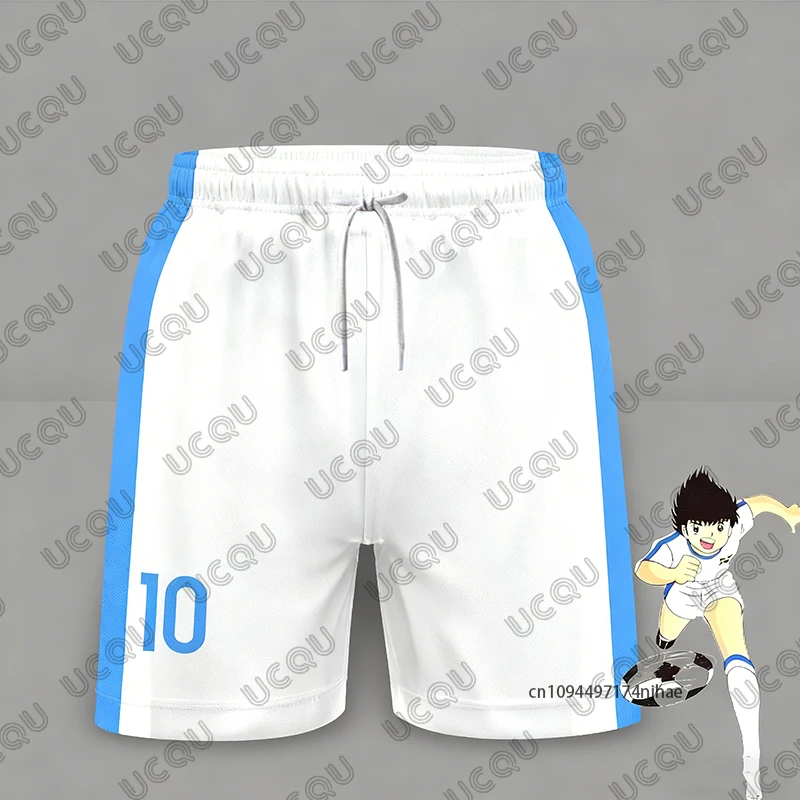 2 Piece Outfit Children Tracksuit Captain Tsubasa Football No.10 Print Tshirt+Shorts Set Casual Suit Sports Kids/Adult Clothes image 5