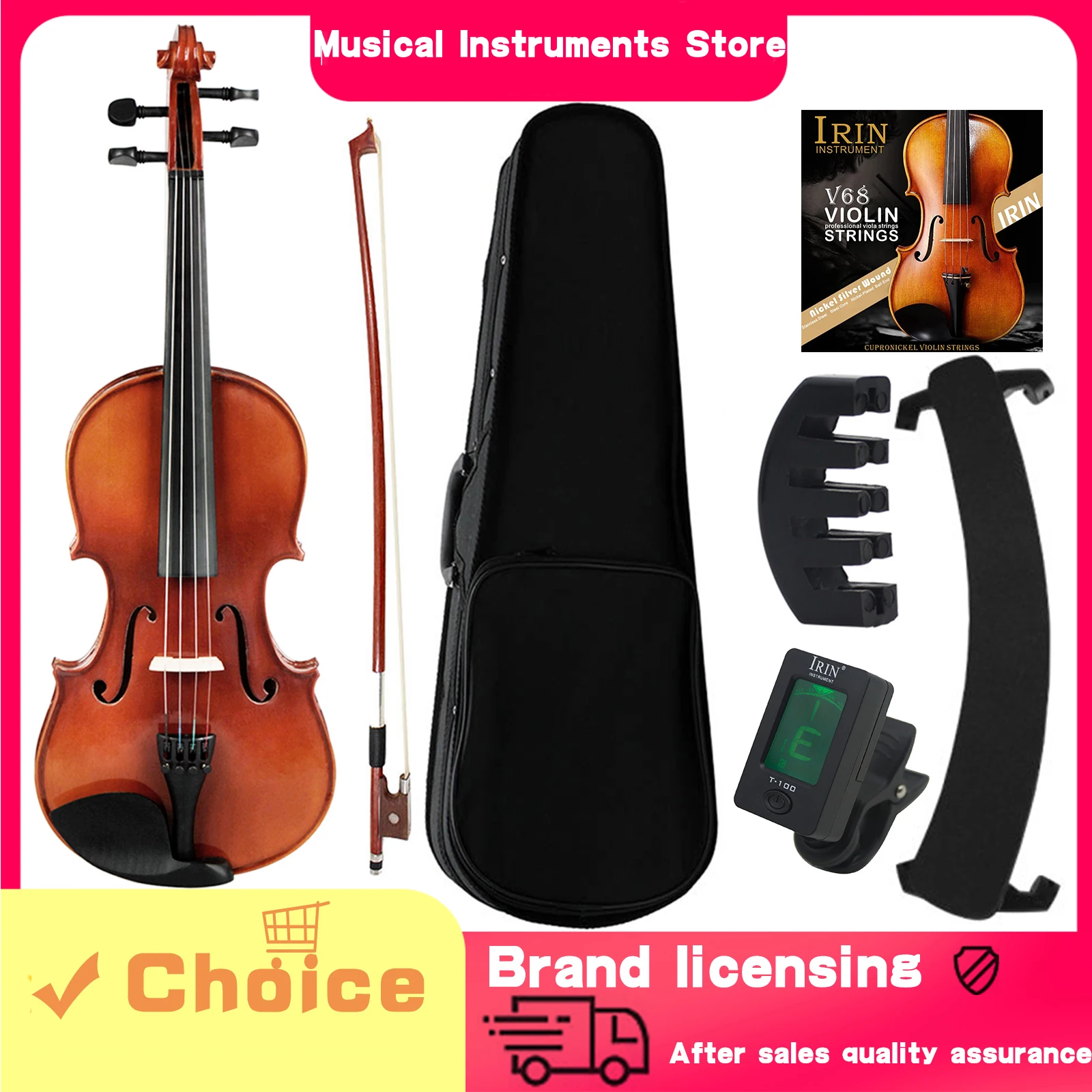 

Astonvilla Violin AV-03 Natural Color Hand Carved String Instrument Boutique Violin Suitable For Beginners Performance Practice