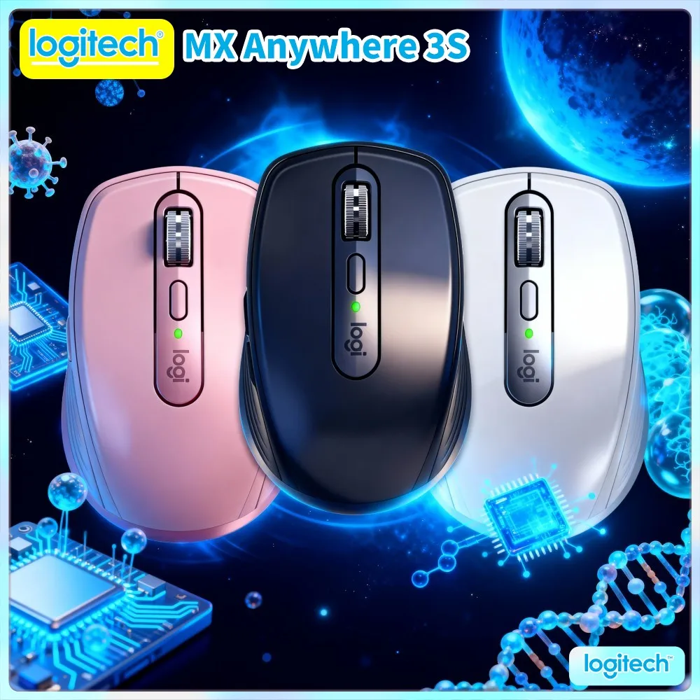 Logitech MX Anywhere 3S Wireless Mouse - Darkfield 8K DPI, Magspeed Scroll, Silent Click, USB-C Fast Charge, Office & Travel